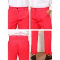 thumbnail image 6 of INSPIRE CHIC Men's Slim Fit Trousers Flat Front Solid Color Business Pants 38 Red, 6 of 7