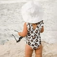 thumbnail image 4 of Jurebecia Girls Swimming Costume Leopard Printed Bikini One Piece Swimwear Cute Elegant Swimsuit Ruffled Sleeveless Toddler Baby Summer Pool Beach Holiday Water Sports Surfing 18-24Months 90 CM, 4 of 11
