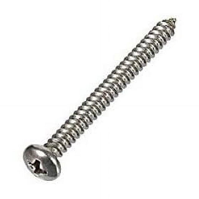 18-8 Stainless Steel Sheet Metal Screw, Plain Finish, Pan Head, Phillips Drive, Type A, 10 Thread Size, 1 3/4" Length (Pack of 50) (Fits Tuf-Tite Risers and Lids)