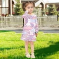 thumbnail image 5 of Girls' long-sleeved dress Rainbow Mane Unicorn Girls' A-line dress with ribbed cuffs Soft and comfortable, 5 of 6