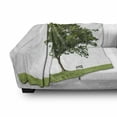 thumbnail image 3 of Tree Soft Flannel Fleece Throw Blanket, Bench Under Majestic Tree Looks Like Solitude in Habitat Environment Design, Cozy Plush for Indoor and Outdoor Use, 50" x 70", Green White, by Ambesonne, 3 of 6