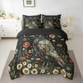 thumbnail image 3 of Manfei Teens Bohemian Crow Bedding Comforter Set 7pcs, Tribal Gothic Animal Queen Bedding Sets, Hippie Groovy Flower Reversible Queen Sheet Sets, Microfiber Bedroom Decor, 3 of 8