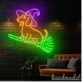 thumbnail image 5 of Handmadetneonsign Dachshund Witch On Broom Neon Sign, Dachshund Witch Led Sign, Dog Halloween Light 68820, 5 of 5