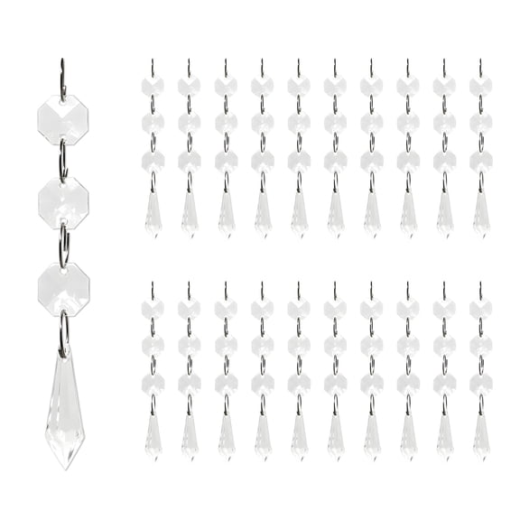 Wrapables Acrylic Hanging Crystal Bead Strands for Chandeliers, Garlands, Wedding Decorations, Christmas Tree Ornaments (20pcs), Icicle