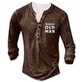 thumbnail image 1 of toraway Mens Shirts Short Sleeve Male Summer Mens Summer Fashion Retro Old Basic Button Placket Small Print Long Sleeve Shirt Long Sleeve Shirt T Shirt L, 1 of 3