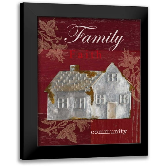 Appleman, Sam 12x14 Black Modern Framed Museum Art Print Titled - Family - Faith - Community