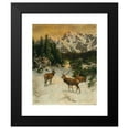 thumbnail image 2 of Josef Schmitzberger 15x18 Black Modern Framed Museum Art Print Titled - Red Deer in the Alps in Winter, 2 of 5