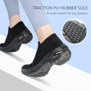 Women's Walking Shoes Arch Support Non Slip Work Shoes Breathable Knit Upper Lightweight for Plantar Fasciitis