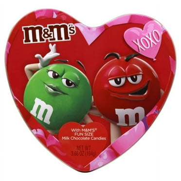 Valentines Day Candy Heart Box, M&M Milk Chocolate Bite Size Candies, 3.66 Ounces, Style and Color May Vary