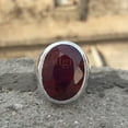thumbnail image 3 of Handcrafted Sterling Silver Ruby Ring: Faceted Men's Signet Jewelry, 3 of 9
