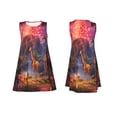 thumbnail image 7 of Pofeuu Lantern Giraffes Magical Forest Print Women's Sleeveless Dress, Loose Fit Summer Dress, Casual Tank Dress for Women, 7 of 7