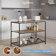 thumbnail image 2 of MUEBLANA - Alacena de cocina 3 niveles – Estantería organizadora con repisas de madera y estructura de acero – Fácil de armar – Resistente 30kg por nivel – 120x60x85 cm, 2 of 7