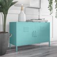 thumbnail image 1 of Novogratz Cache 2 Door Wide Metal Locker Accent Storage Cabinet, Yellow, 1 of 8