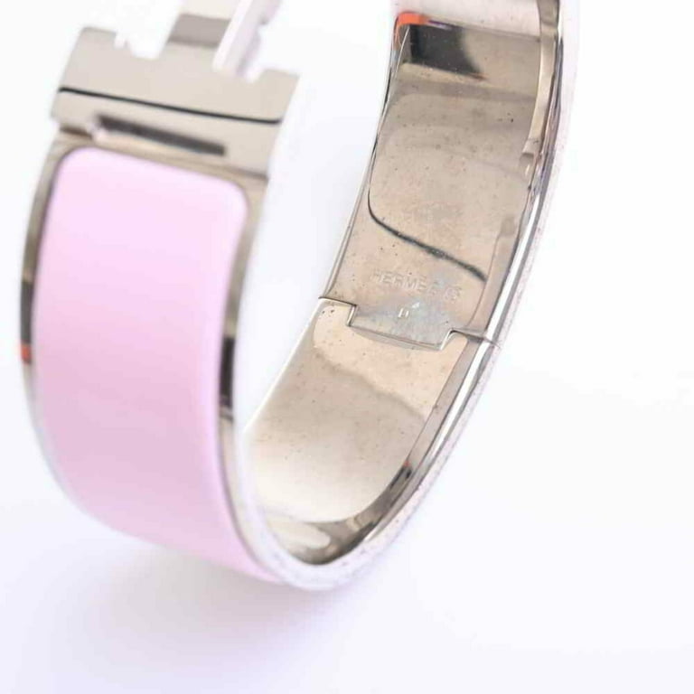 Authenticated Used HERMES Hermes click crack GM bracelet bangle pink metal  