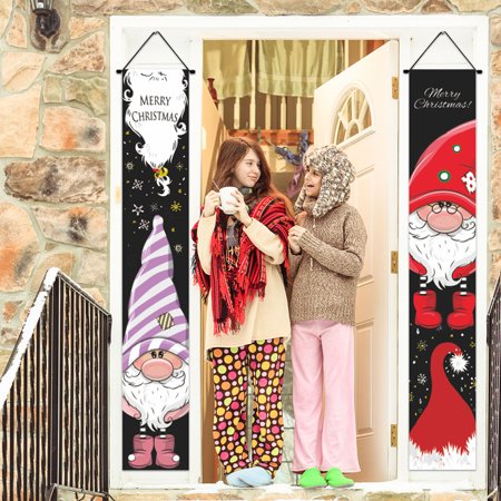 VerPetridure Merry Christmas Banner Outdoor indoor Christmas Decorations Welcome Hanging Couplet
