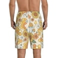 thumbnail image 3 of Kdxio Groovy Hippie Flower Mushrooms Print Mens Sleep Shorts Bottoms Soft Comfy Pajama Wear Pants with Drawstring Pockets, 3 of 7