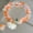 Orange, variant on Cream Two-tone Lily Women's Crystal Flowers Bracelet