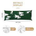 thumbnail image 3 of Body Pillow Cover, Christmas tree green plaid Body Pillow PillowCase with Zipper, Soft and Skin-Friendly Long Pillow Case for Hair and Skin(20"x54" ), 3 of 7