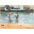 thumbnail image 2 of Winslow Homer 24x18 Black Ornate Framed Double Matted Museum Art Print Titled: Boys Wading (1873), 2 of 5