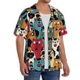 thumbnail image 2 of Fotbe Different Cats 1 Camisa Estampada de Manga Corta para Hombre, Casual de Verano, Estilo Playero, Sin Arrugas-X-Large, 2 of 5