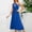 Blue, variant on Jerdar Women's One Shoulder Cutout Pleated Maxi Dress Sleeveless High Slit Formal Evening Party Bridesmaid Dresses L