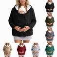 thumbnail image 6 of Cdudpw Maternity Coat Women's Kangaroo Sweatshirt for Mom and Baby Carrier Maternity Coat Fleece Jacket 3-In-1 Thicken Fleece Jacket,Zip Panels,Clothing(S355-Black), 6 of 9