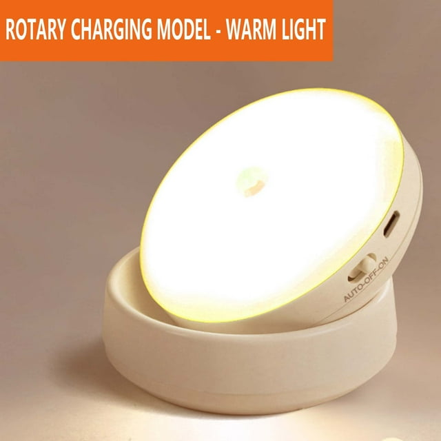 PEONAVET Induction Lamp Induction Lamp Night Light Motion Sensor with Rotating Base,Led Battery Operated 360° Rotated Wall Lights,Sleep Night Light Light-Controlled Human Body Induction Lampfor