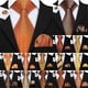 thumbnail image 1 of Orange Brown Silk Mens Tie Hanky Cufflinks Set Gold Coffee Jacquard Designer Necktie For Male Wedding Business Party, 1 of 5