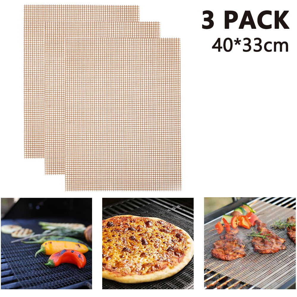 Teflon Non-stick Mesh Net Barbecue Pads Reusable BBQ Grilling Pad Baking Mats 