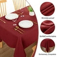 thumbnail image 4 of Hiasan Christmas Tablecloth, Soft Polyester Faux Linen Tablecloth for Rectangle Table, Spill-proof Wrinkle Resistant (52x70 inch, Red), 4 of 8