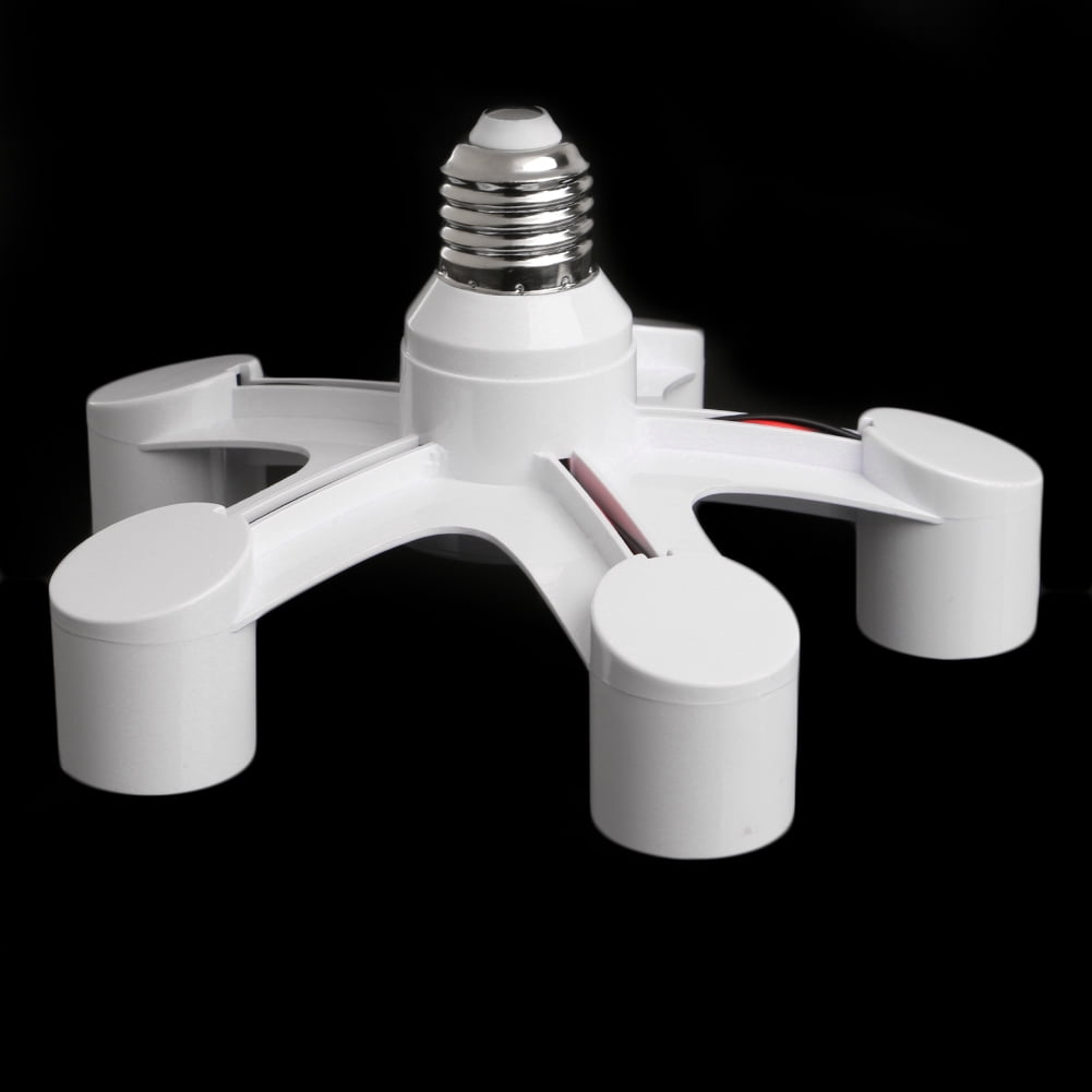 ANXPTME 5 In 1 E27 To E27 Base Socket Splitter LED Light Lamp Bulb Adapter Holder