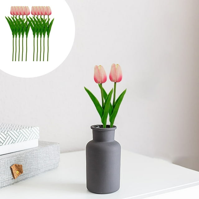 Flores Artificiales de Imitación (10 Unidades, Blanco, Rojo, Amarillo, Rosa y Beige) | Ramo Artificial de Goma Realista | Decoración para Bodas y Fiestas | Arreglo Floral Duradero y Sin Mantenimiento