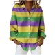 thumbnail image 1 of Camisetas de Manga Larga V Cuello para las Mujeres Navidad Impresión Botón Delantero Blusa Casual, Mujer V Cuello Manga Larga Tops Vacaciones, 1 of 9