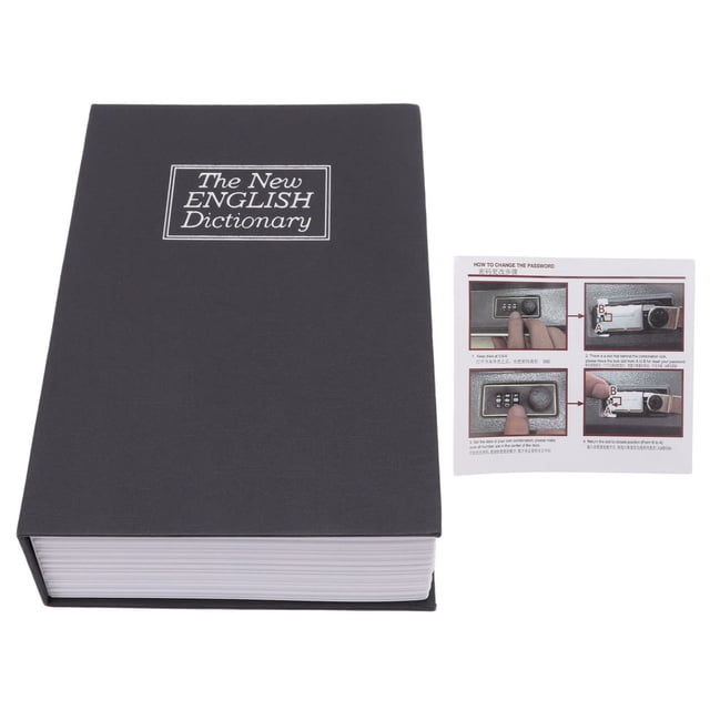 Diversion Book Safe, Book Safe Box Coded Lock Stainless Steel Liner Imitation Innovative For Money Black,Blue
