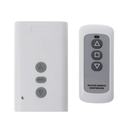 

ESTONE 433MHz AC220V 2CH Relay Receiver+RF Transmitter Wireless Remote Control Switch for Garage Door Motor Forward Reverse Projector Curtain Control