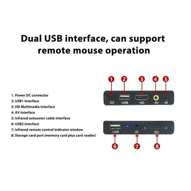 Lecteur Multimédia HDMI, Lecteur Multimédia Numérique 4K HD pour Vidéo TV 4K, Vidéos H.265 MP4 MKV, Musique MP3, Photos JPG, PPT, Son Surround 7.1, Deux Ports USB (Prise UE Lecteur Multimédia HDMI, Lecteur Multimédia Numérique 4K HD pour Vidéo TV 4K, Vidéos H.265 MP4 MKV, Musique MP3, Photos JPG, PPT, Son Surround 7.1, Deux Ports USB (Prise UE