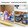 thumbnail image 2 of Puricon 1 Pack Under Sink Organizers and Storage Pull Out Sliding Drawer, 2 Tier Multi-purpose Kitchen Under the Sink Organizer Under Bathroom Sink Shelf Storage Rack for Countertop Laundry -Black, 2 of 8