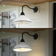thumbnail image 6 of JONATHAN Y Aurora 12.25" 1-Light Farmhouse Industrial Indoor/Outdoor Iron LED Gooseneck Arm Outdoor Sconce, White, 6 of 7