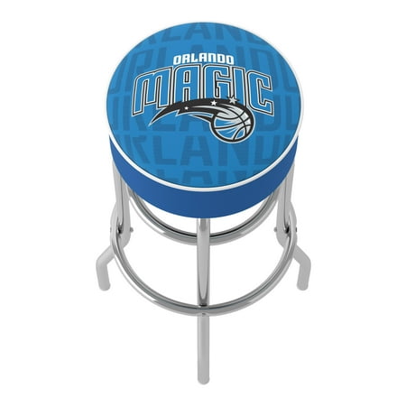 Orlando Magic NBA City Padded Swivel Bar Stool - Blue, Black, Silver