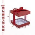 thumbnail image 6 of Clear Plastic Gift Boxes 12 Pack Maroon 4X4X4" Bakery Boxes With Base Lid & Ribbon, 6 of 6
