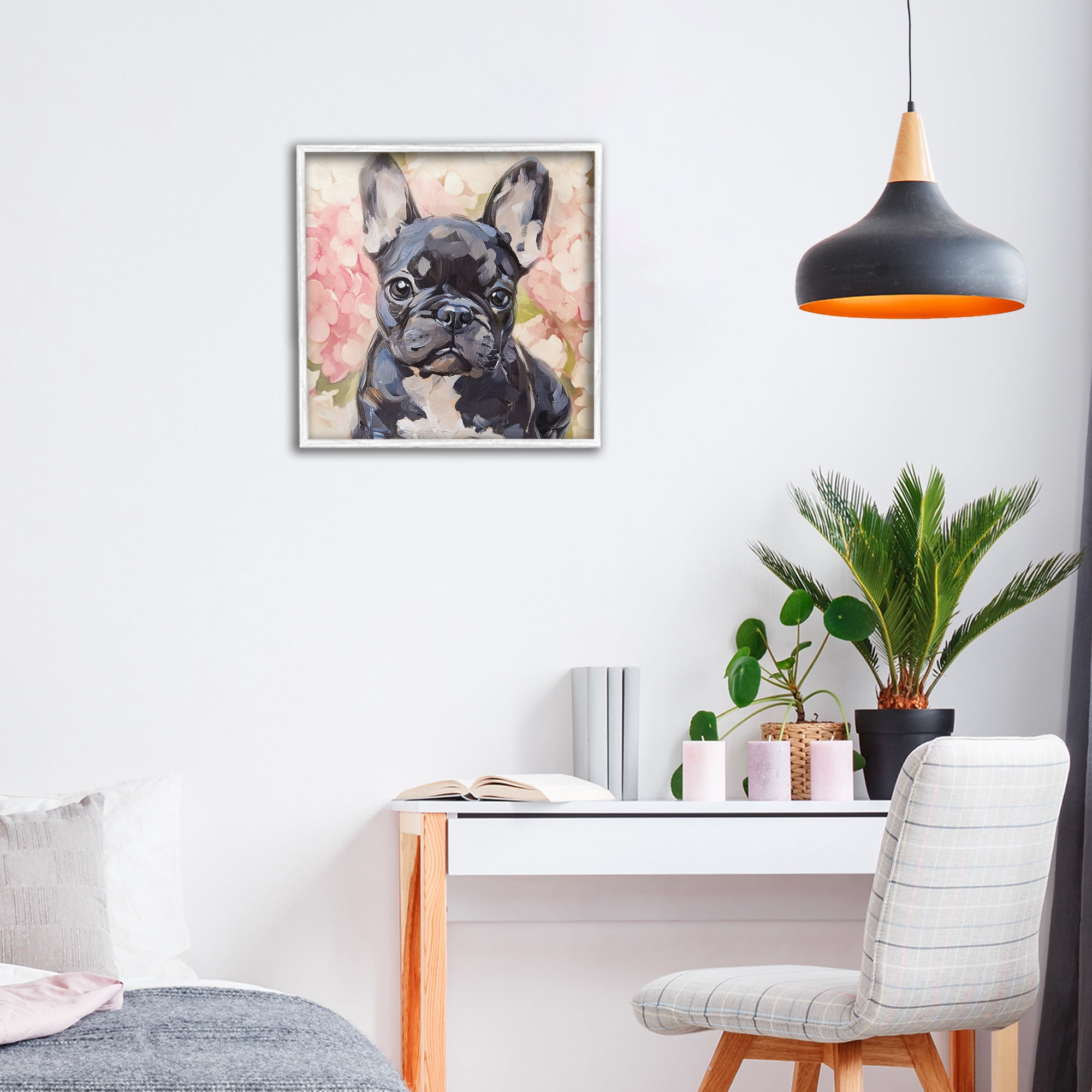 Stupell Industries Sweetest Little Bulldog White Framed Giclee Art, design by Tina LeCour