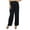 Black, variant on Women Gergette Palazzo Pants Elastic Waist Casual Clothing