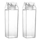 thumbnail image 1 of 2 Piezas Botella de Agua de Jugo de Leche Cuadrada Transparente de PláStico PortáTil Botella de Agua de CartóN de Leche de Bebida para Acampar Al Aire Libre B, 1 of 10