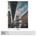 thumbnail image 4 of BCIIG  New York Soft Flannel Fleece Throw Blanket, Manhattan Bridge Seen from Narrow Alley Island Borough Globally Influential Town NYC, Cozy Plush for Indoor and Outdoor Use,  White, 4 of 6