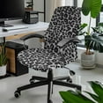 thumbnail image 2 of Renewold Leopard Print Gray Office Chair Cover Stretch Desk Chair Cover with Elastic Bottom Removable Office Computer Chair Protector for Home Decoration, S, 2 of 7