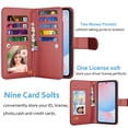 thumbnail image 2 of Wallet Case for Samsung Galaxy S24 FE Wallet Case 6.7" 5G (2024), [9 Card Slots] Luxury PU Leather Credit Holder Carrying Folio Flip [Detachable] Kickstand Magnetic Phone Cover & Lanyard [Wine], 2 of 5