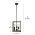 thumbnail image 2 of Globe Electric 3 Light Industrial Black Globe Chandeliers, 2 of 4