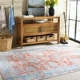 thumbnail image 2 of SAFAVIEH Martha Stewart Jazmyn Floral Machine Washable Area Rug, Turquoise/Rust, 5' x 7', 2 of 11