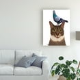 thumbnail image 3 of Trademark Fine Art 'Cat With Pigeon On Head' Canvas Art by Fab Funky, 3 of 3