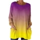 thumbnail image 3 of TaTaai Women‘s Casual Round Neck Gradient Long Sleeve Blouse With Pockets Loose Fit Solid Color T Shirts Soft Polyester Daily Holiday Travel Top Gift, 3 of 7